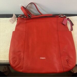 Coach F31323 Vermillion Red Hobo/Crossbody Shoulder Bag NWT